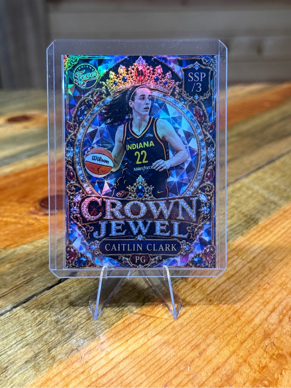 Caitlin Clark Indiana Fever ‘Crown Jewel’ SSP/3 Custom Basketball Card